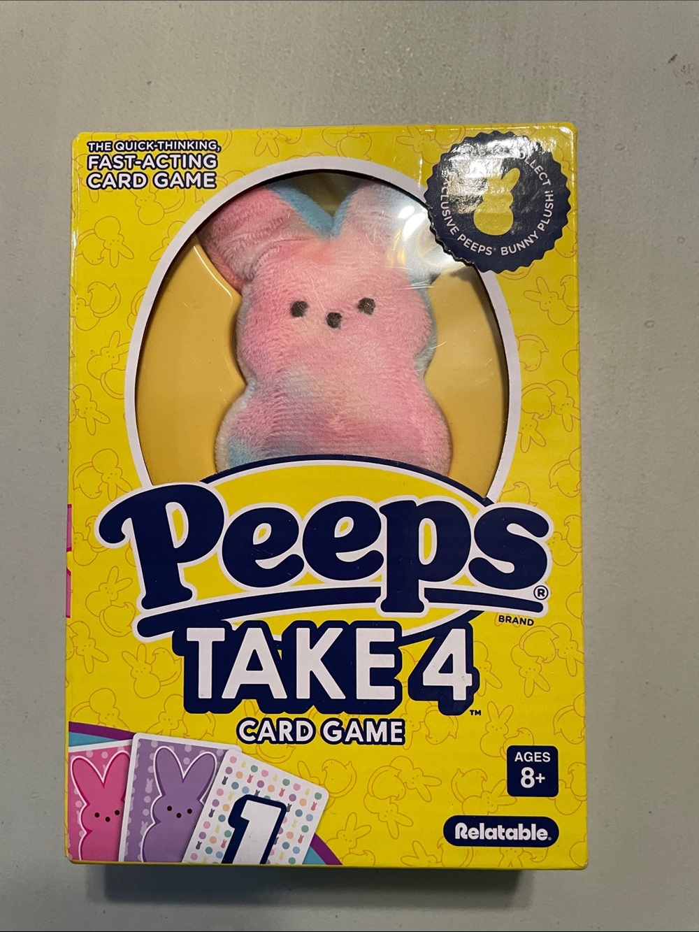 Take 4 Card Game - Pink Plush Bunny Edition New